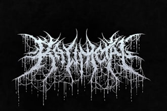 create death metal, black metal, and brutal death metal logo