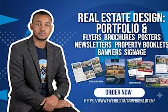design real estate flyer brochure poster newsletter property booklet banner