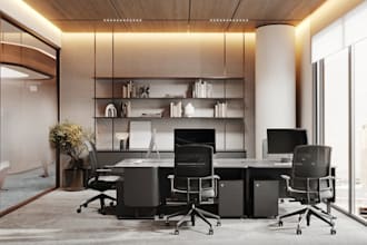 redesign offices interior rendering,furniture decor,2d planning,layout architect