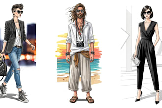 draw a fashion illustration and sketch