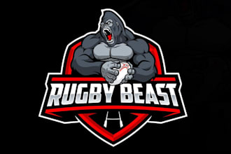create unique mascot rugby team logo