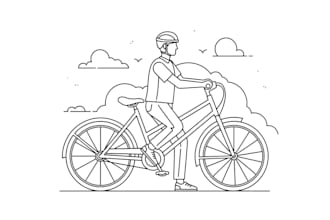 draw a vector line art illustration