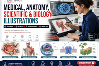 create medical, anatomy, scientific and biology illustrations