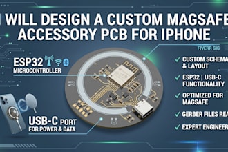 design a custom magsafe accessory pcb for iphone with esp32 and usb c