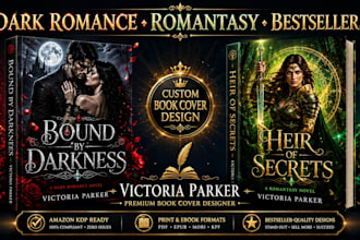 design a dark romance or romantasy book cover for KDP, kindle, and ebook series