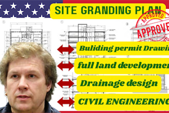 do site plan, grading plan and drainage design in autocad
