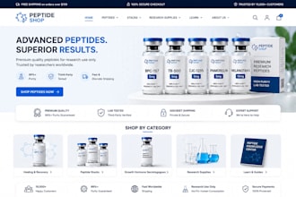 create a complete peptide shopify store from scratch