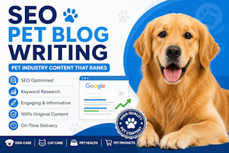 write SEO pet blog posts and articles for pet brands and stores