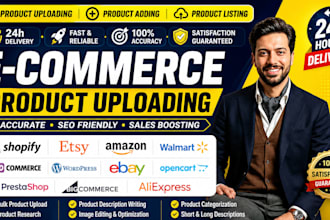 list, add, upload top products to etsy, shopifystore, amazon, wordpress, walmart