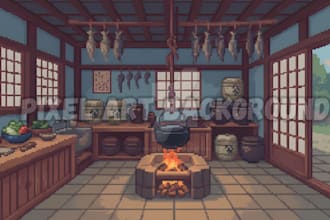 create pixel art background game environment pixel scenery tileset and landscape