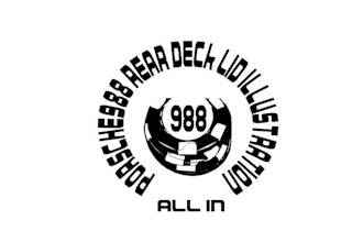 design the rear deck lid image logo for a porsche race car