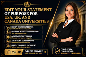 edit your statement of purpose for USA, UK, and canada universities
