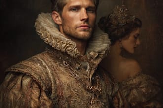 create a royal king portrait in high quality