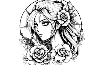 draw custom anime tattoo design