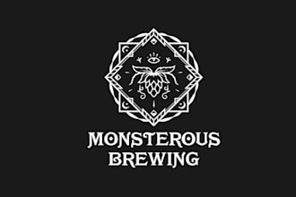 make craft brewery logo with esoteric gothic occult themes