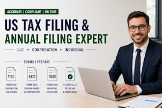 do annual filing, US tax filing, llc tax return, form 1120, 5472, 1040 CPA