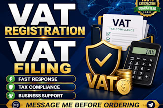 do vat registration, vat filing and tax compliance support in 24 hours