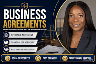 draft llc operating agreement, shareholder agreement, partnership agreement