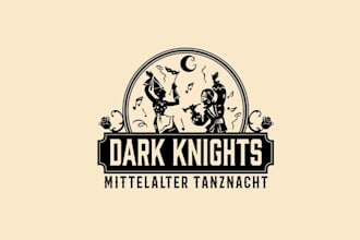 design traditional dynamic dark knights logo