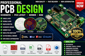 design pcb circuit pcb design schematics fabrication gerber and bom file