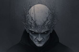 draw realistic dark fantasy art and horror illustrations