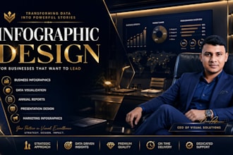 design professional infographic, business infographic and data visualizatio