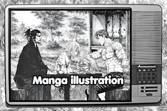 draw manga comic as manga artist, anime manga illustration nsfw manga panel art