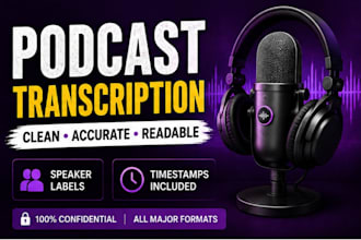 transcribe podcasts into clean and accurate text