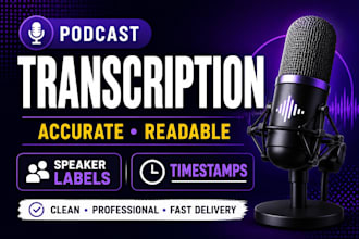 transcribe podcasts into clean and accurate text