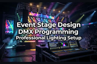 provide event stage design, dmx programming and setup for your lighting design