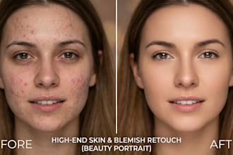 do professional photo retouching,skin blemish removal and ai upscaling