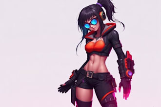 cyberpunk character, original character design