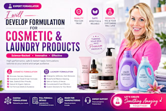 develop formulation for cosmetic and laundry products