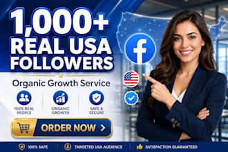organically grow your facebook page 1,000 real USA followers