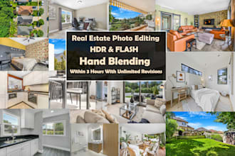 do real estate photo editing, hdr blending professionally in 3 hours