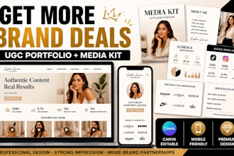 design ugc portfolio website ugc media kit landing page for ugc creator on canva