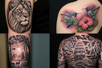 create unique realism tattoo design with my style