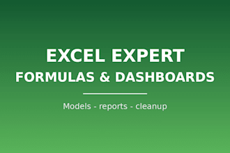 build excel formulas, dashboards and financial models