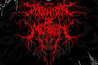 design a dark brutal deathcore metal logo