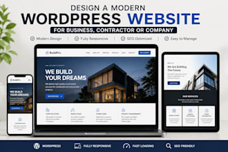 design a modern wordpress website for business, contractor or company