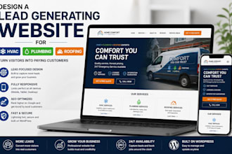 design a lead generating website for hvac plumbing and roofing business