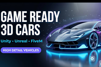 do 3d game ready car modeling racing car rig 3d vehicle rendering car asset cgi