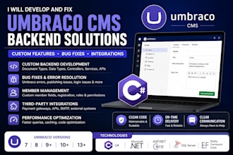 develop custom umbraco cms backend features and apis