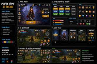 design professional game UI UX, hud, menus, icons, and interfaces