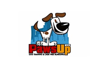 create vibrant pet care logo for paws up NYC