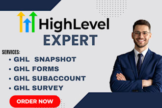setup gohighlevel website, create ghl surveys, quiz form, ghl sales funnel