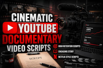do cinematic documentary video script writing for yt channel