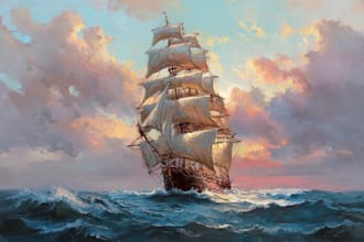 create ship oil painting for you