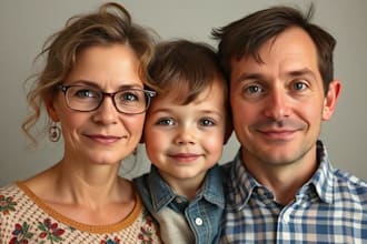 fix family photos by face change,head swap,head change