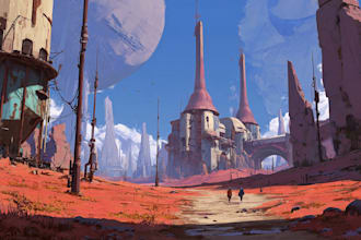 draw sci fi illustration and sci fi concept art